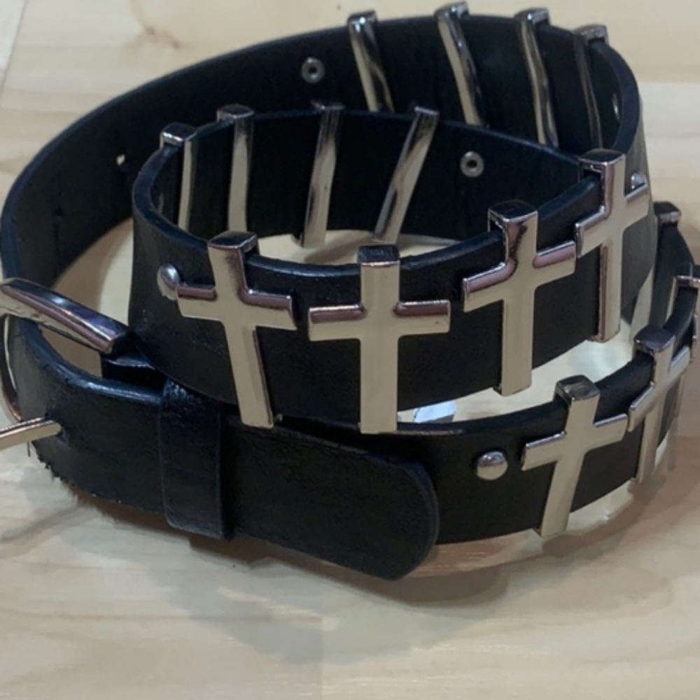 SzS cross charm belt unisex